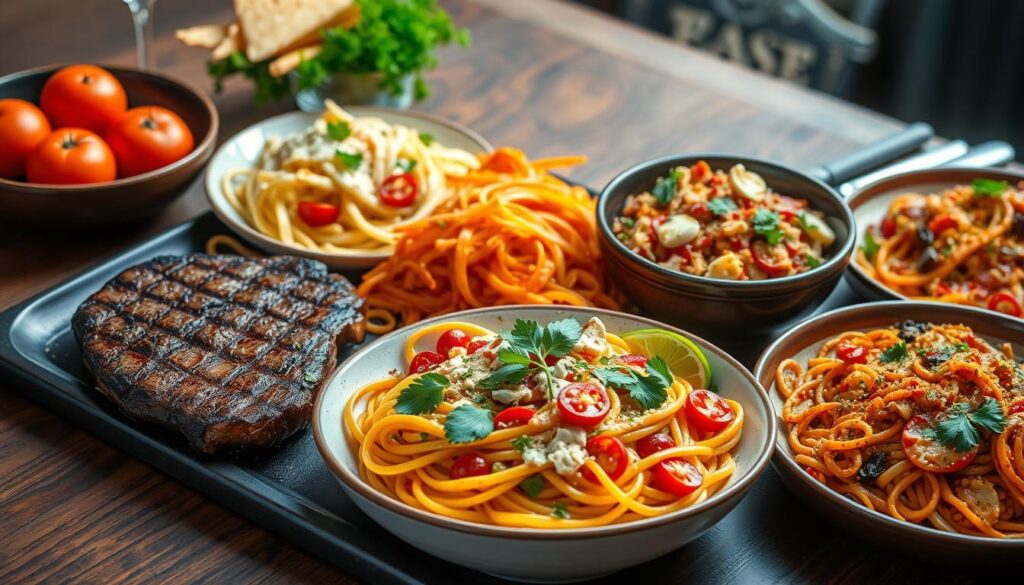 global steak and pasta dishes