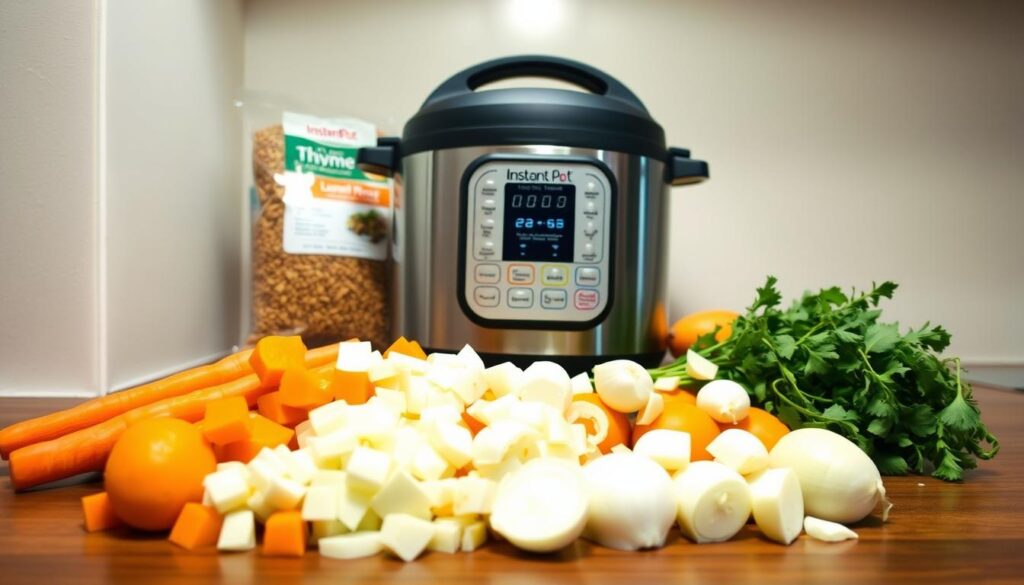 Instant Pot Lentil Soup Preparation